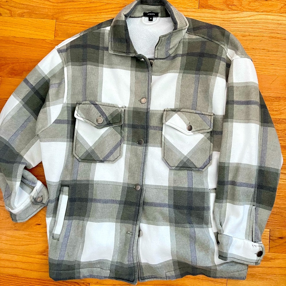 Womens oversized flannel jacket